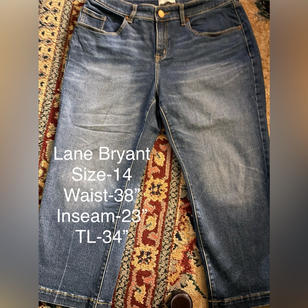 💰Lane Bryant Denim Cropped Size-14 - Picture 1 of 12